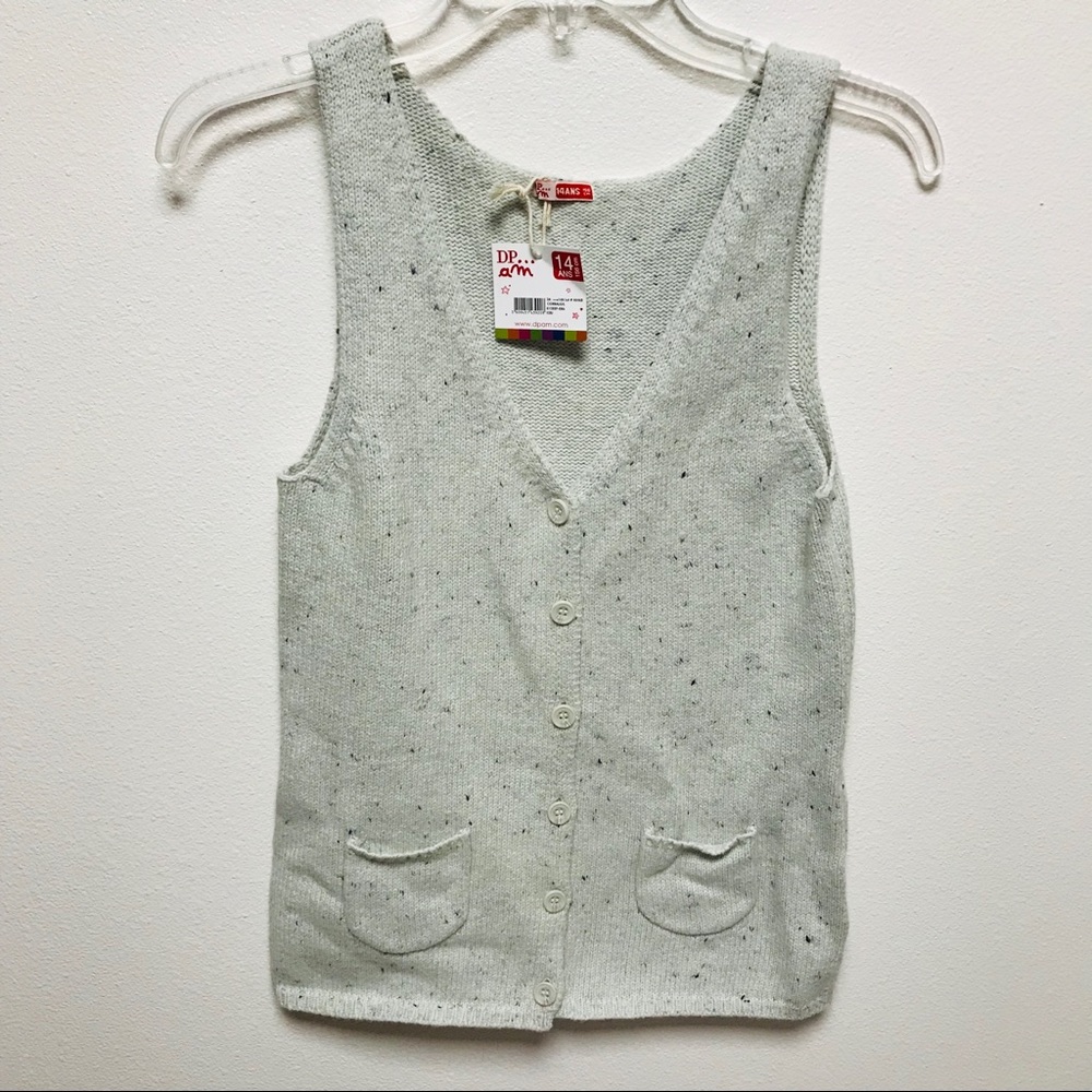 Dp...Am Knit Button Down Vest Small
